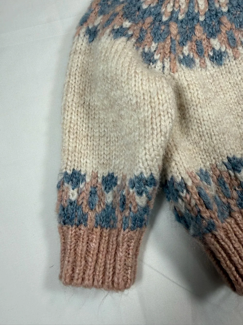 ZARA Baby Girls Fair Isle Knit Sweater Size 6-9 Months Cozy Nordic Cottagecore